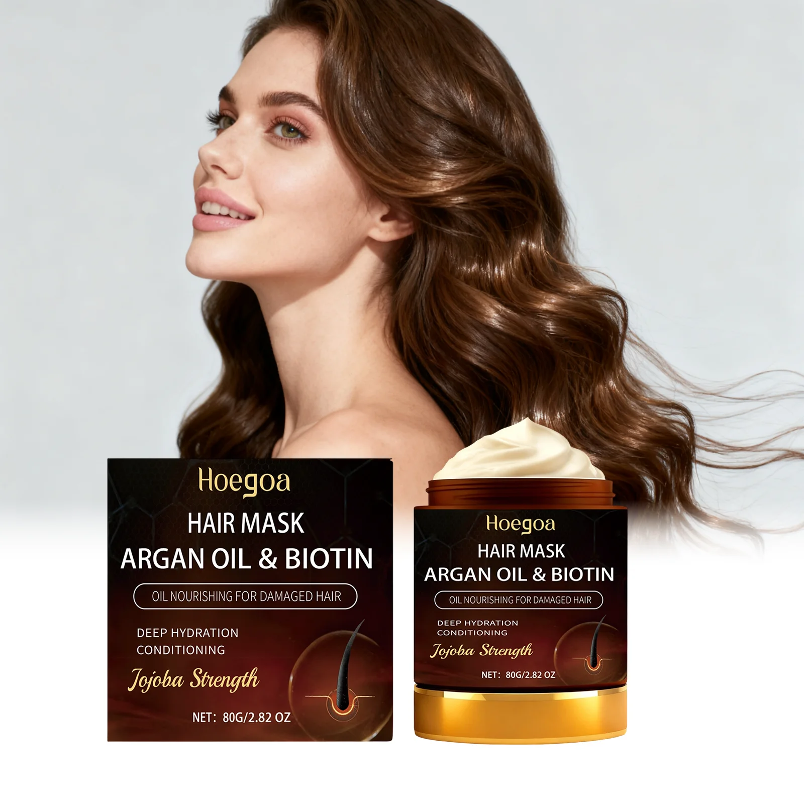 Argan Oil & Biotin Hair Mask Deep Conditioning Repair Treatment for Damaged Dry Hair Nourishing & Strengthening Hair Mask Care
