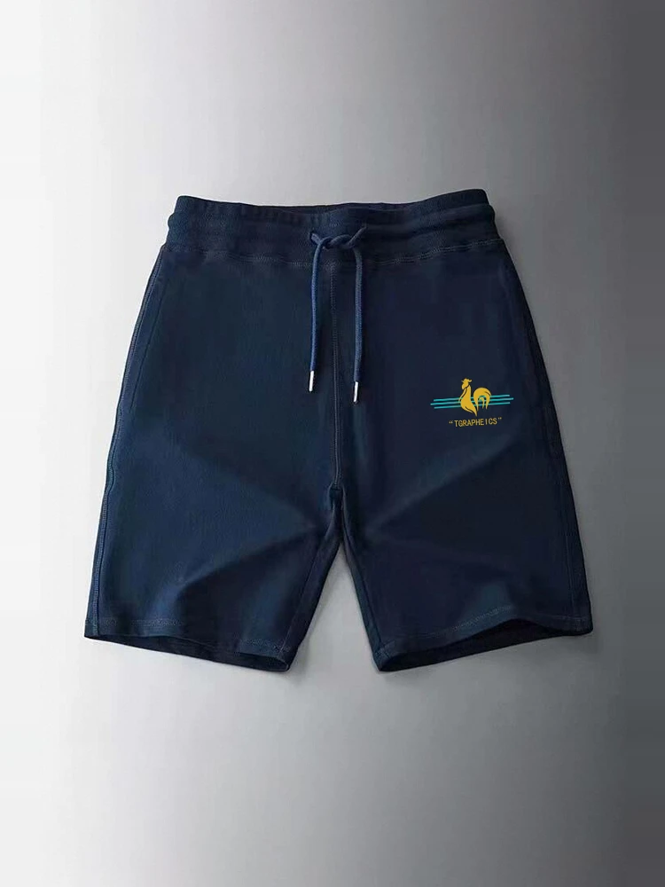 

Loose Casual ort Pants for Men Summer New Sle Rooster Pattern Printed Breathable Cotton Straight Leg Pants Youth Faion