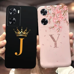 For Oppo A57 4G 2022 Case Oppo A57s A77s Cute Crown Letters Cover Soft TPU Phone Case For Oppo A77 4G 2022 Back Cover Matte Capa