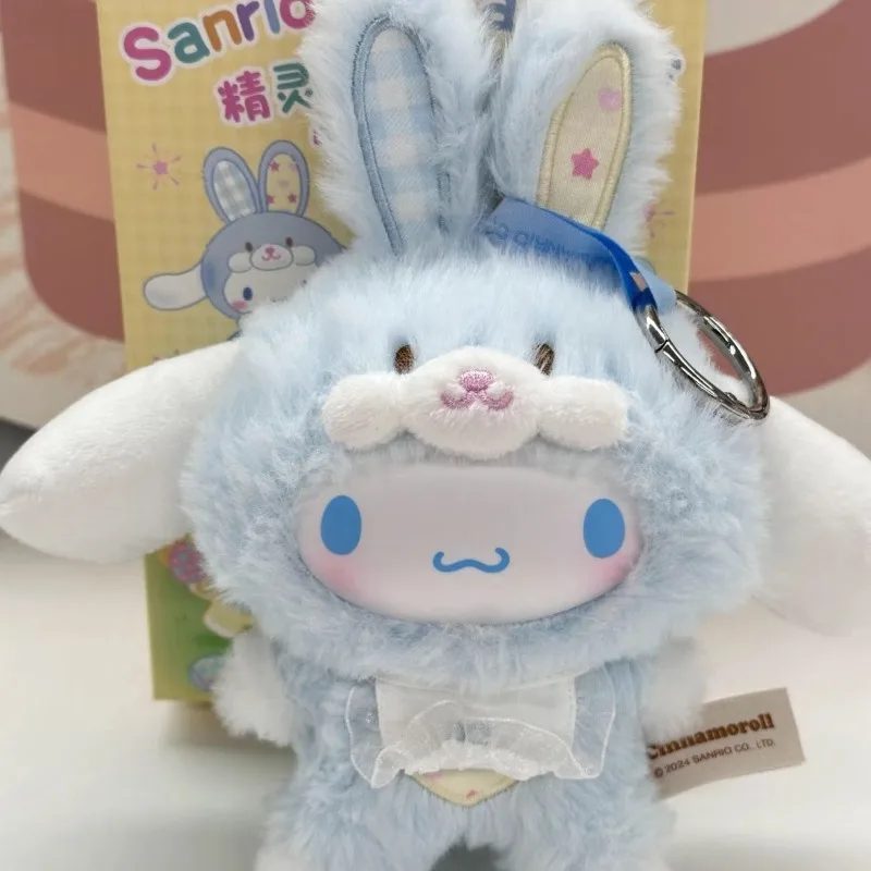 Oryginalny Sanrio Cartoon Rabbit Series Blind Box Kuromi Hello Kitty 3 Vinyl Face Plush Doll Pendant Girls Keychain Christmas Gift