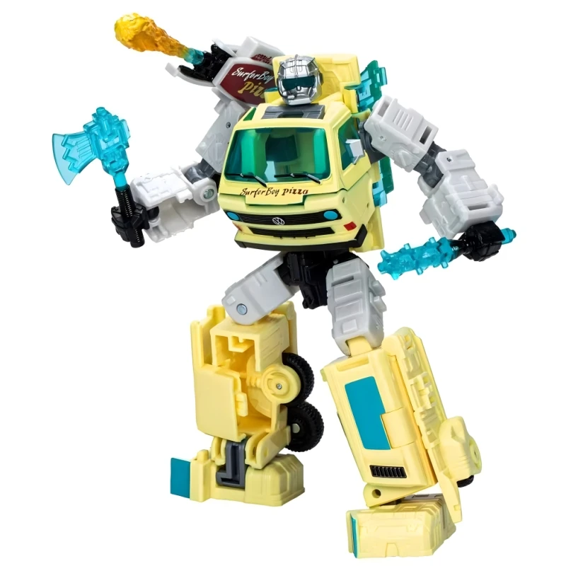 Op voorraad getransformeerd speelgoed Co-branded serie Pizza Car Transformers Moving Model Action Figure Collection Gift