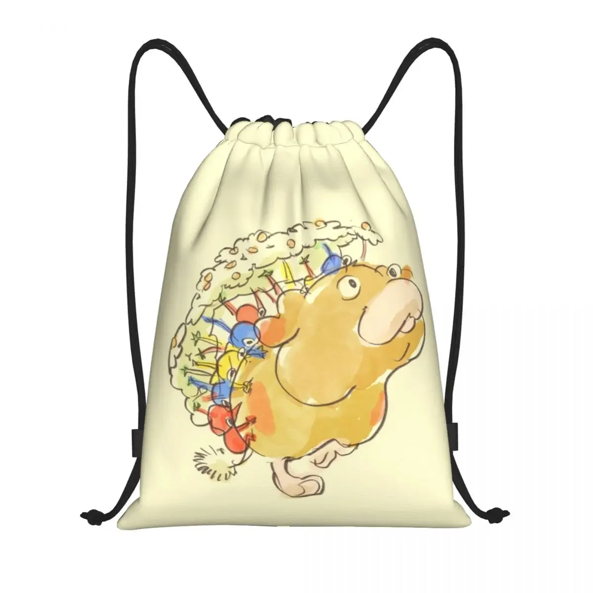 

Custom Video Game Pikmins Cartoon Drawstring Bag Men Women Lightweight Sports Gym Storage Backpack