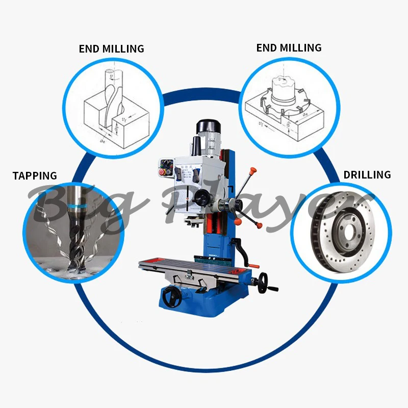 Drilling and milling machine gear type automatic feed industrial grade multifunctional digital display drilling and milling tool