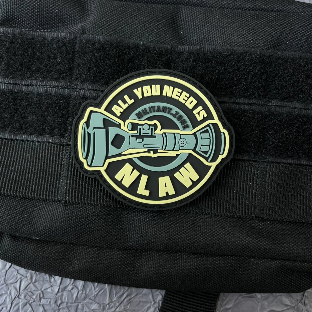 ”All You Need Is Nlaw“ 3D Military Patch Pvc Tactical Backpack Patches on Clothes Hook and Loop Stickers Appliques for Clothing