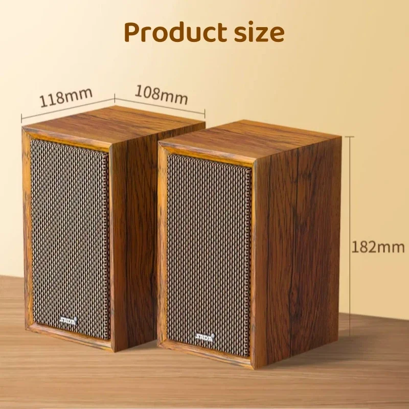 Imagem -06 - Professional Multimedia Wired Usb Computer Speaker pc Alto-falantes de Madeira Bluetooth 5.1 Active Two-horn Stereo Home Alto-falante 2.0