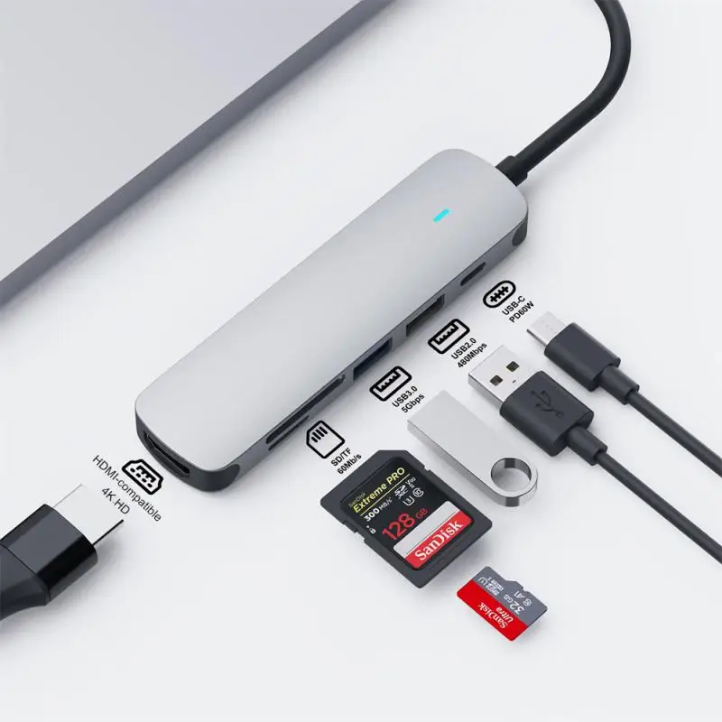 USB-концентратор 7 в 1, USB 3,0, 5 Гбит/с, 1000 Мбит/с