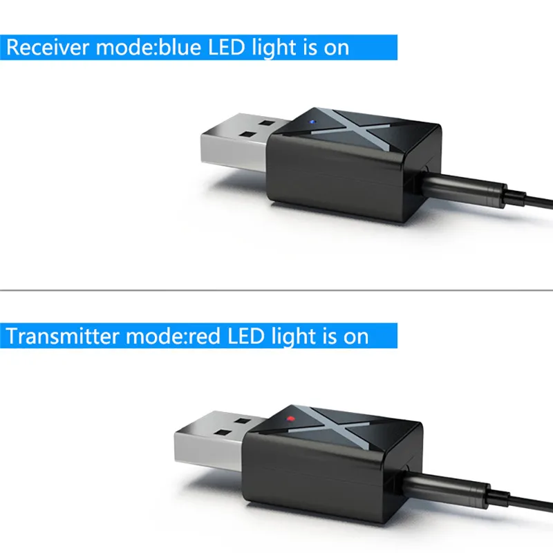 USB Bluetooth 5.0 Receiver Transmitter AUX USB 3.5mm Jack Wireless Audio Stereo Adapter for TV PC Bluetooth Speaker Headphone