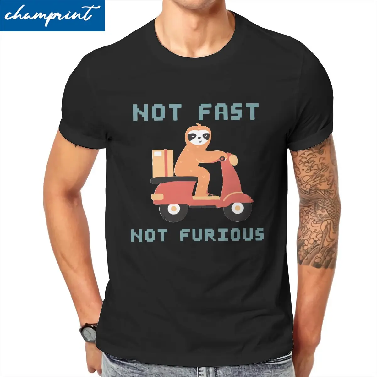 Men's T-Shirts Not Fast Not Furious Casual Cotton Tee Shirt Short Sleeve Sloth T Shirts O Neck Clothing Original