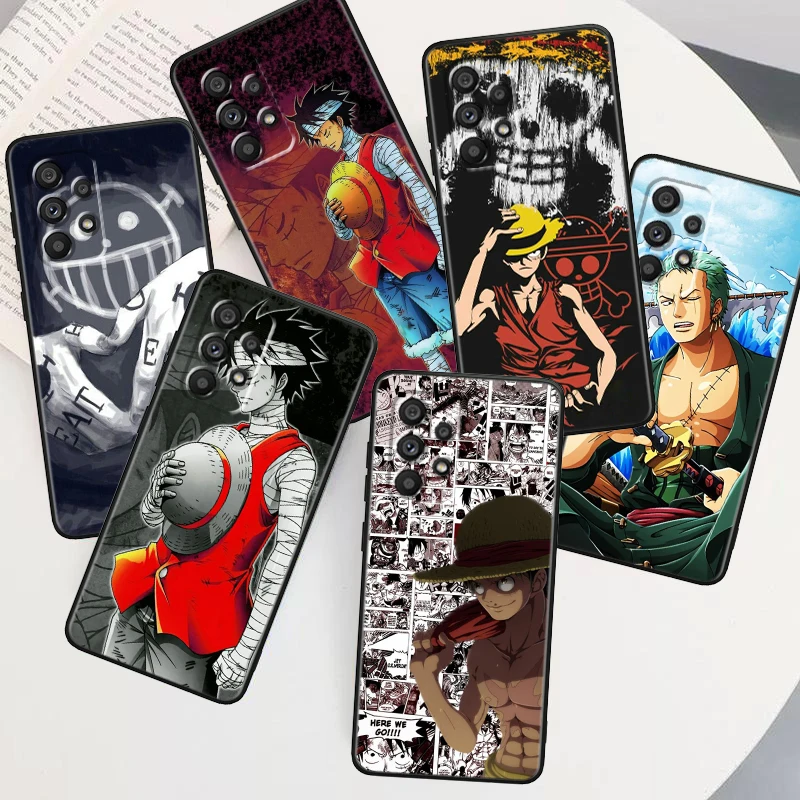 Casing ponsel Anime Jepang satu potong, casing ponsel lunak hitam untuk Samsung A53 A52 A33 A32 A51 A71 A21S A13 A73 A55 A22 A23 A35 A72 A54 A12 5G