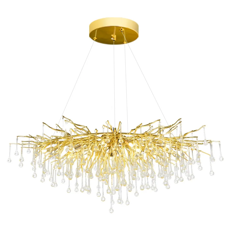 Hanging Chandelier for Living Room Dining Room LED Chandelier Hanging Ceiling Pendant Light Luxury Led K9 Crystal Pendant Light