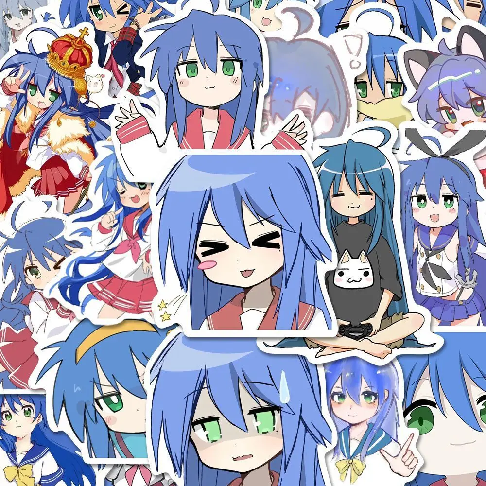 50PCS Izumi Konata Lucky Star Stickers Kawaii Meisjes Cartoon Sticker Laptop Notebook Koffer Fiets Decoratieve Sticker Gift