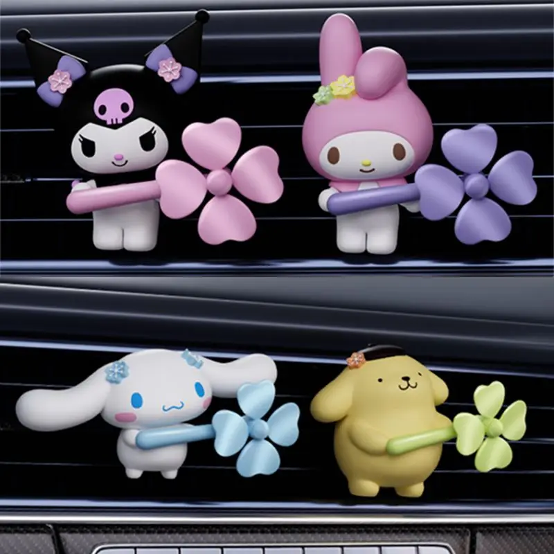 Sanrio Car Aromatherapy Ornaments Genuine Car Air Outlet Fan Decoration Cartoon Kurommy Melodycinnamoroll Car Accessories Gift