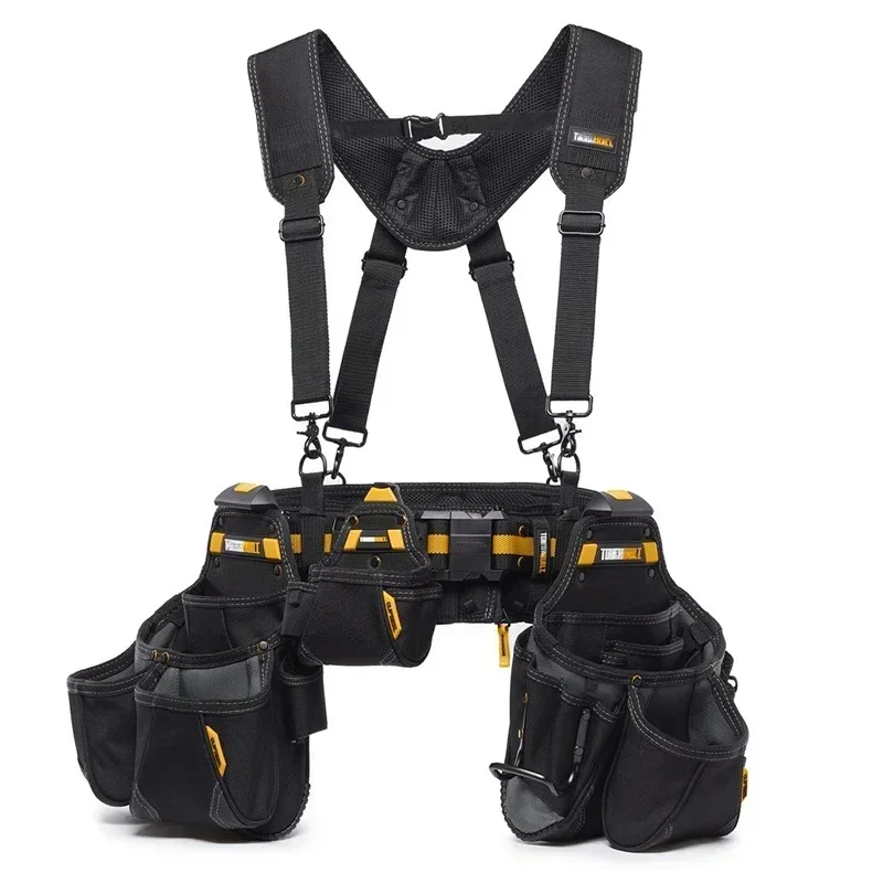 TB-CT-101-5P 5pc Pro Contractor Tool Belt Set Waist Bag Belt Shoulder Strap Power Tool Accessories