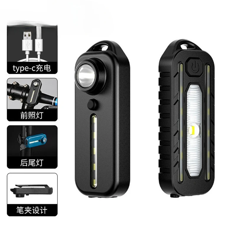 Luz LED de policía roja y azul para hombro, linterna de seguridad con Clip, carga USB, intermitente, luz de advertencia para bicicleta