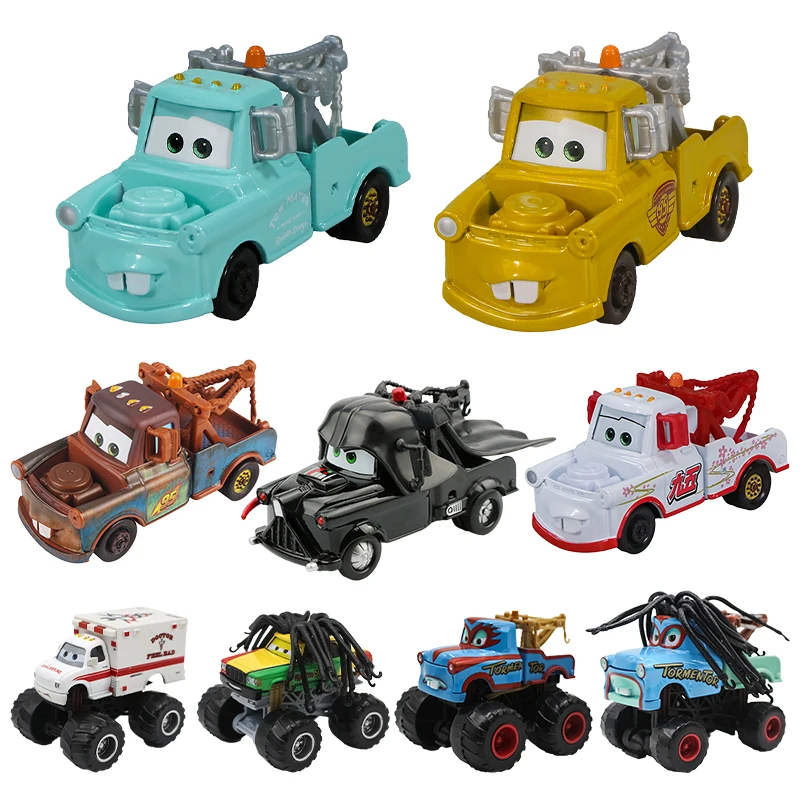 Disney-Diecast Metal Alloy Pixar Cars Model Toys para crianças, carros 2, 3, relâmpago McQueen, carros Mater, 1:55, presentes de aniversário para