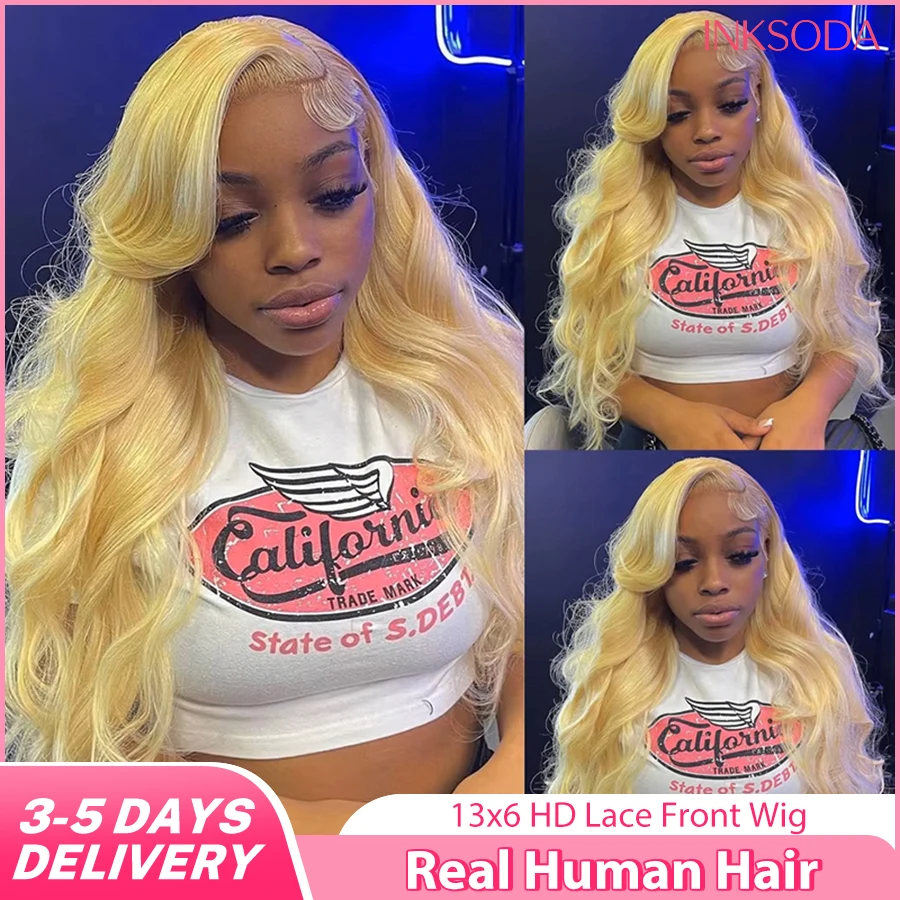 220% Density 38 Inch 613 Honey Blonde Straight Lace Front Wig Human Hair 13x6 HD Transparent Lace Frontal Wigs Pre Plucked