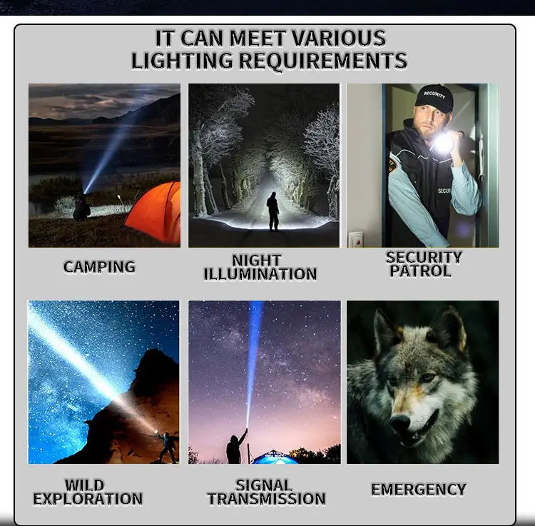 1000W Strong Light XHP360 LED Flashlight  Rechargeable 1000000LM High Power  Spotlight Lamp Long Range Torch Emergency Lantern