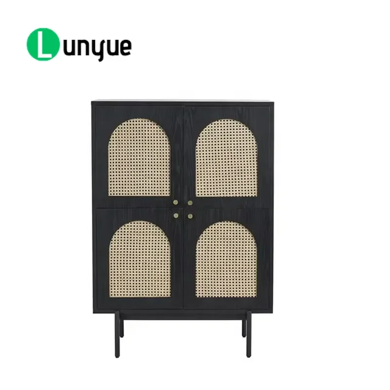 Wholesale Rattan Door Sideboard Display Cabinet Storage Furniture for Living Room Dining Room Home Decor Modern Style