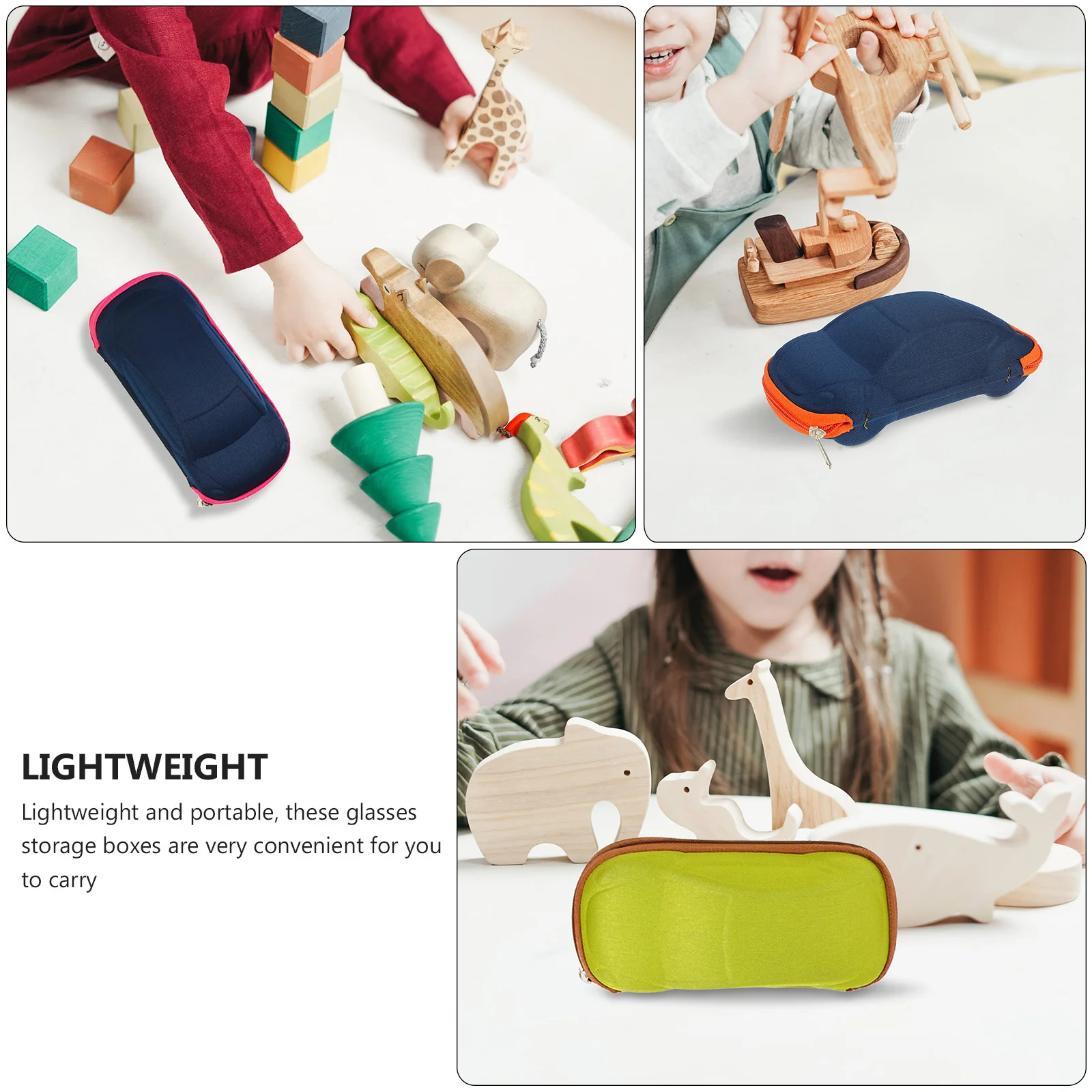 

6pcs Cartoon Glasses Storage Boxes Portable Eyeglass Box Lightweight Practical Sunglasses Case Organizer For