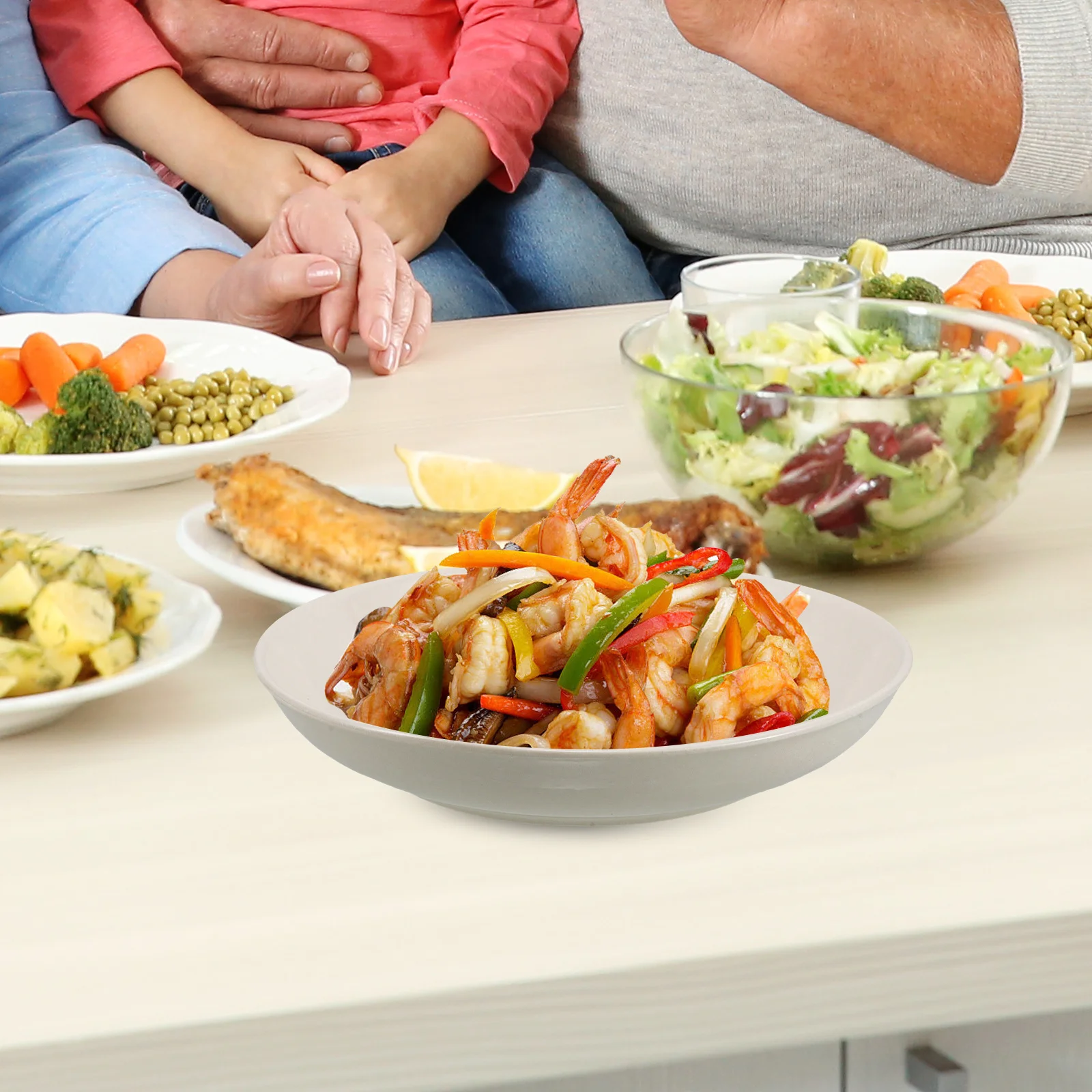 

Round Ceramic Plate Hand Painted Plum Blossom Pattern Underglaze Color Technique Serving Snack Soup Meals Porcelain