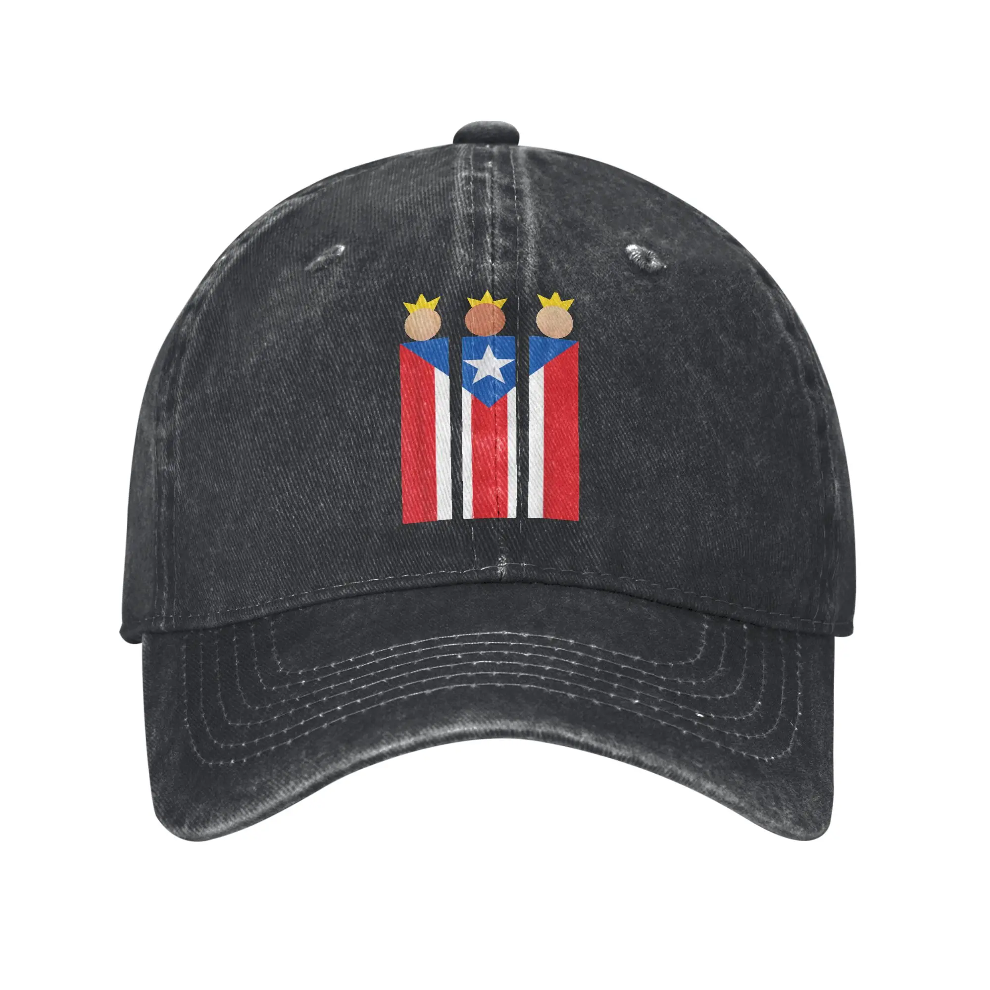 Classic Puerto Rican Three Kings Flag Epiphany Baseball Caps Unisex Distressed Washed Sun Cap Reyes Magos Outdoor Workouts Hats