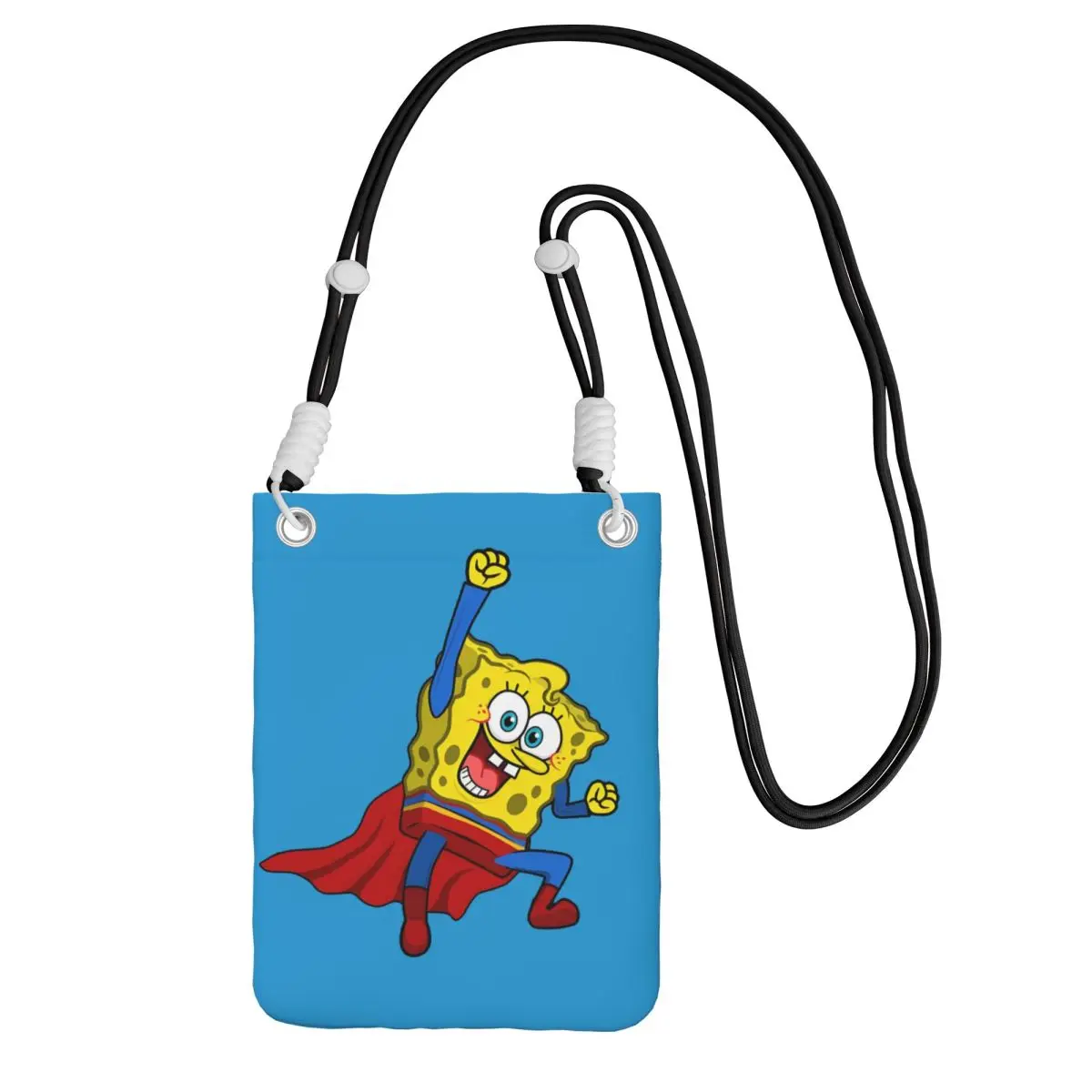 

Custom SpongeBobed Smart Phone Wallet With Strap Cute Cartoon Crossbody Bag Men Women Running Mobile Phone Bag