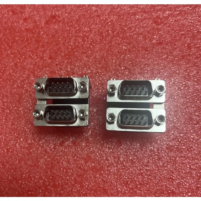 5pcs  / Double layer DB9+DB9 stacked D-SUB row spacing 3.92 dual port DR9 male pair DR9 male rivet lock VGA twins