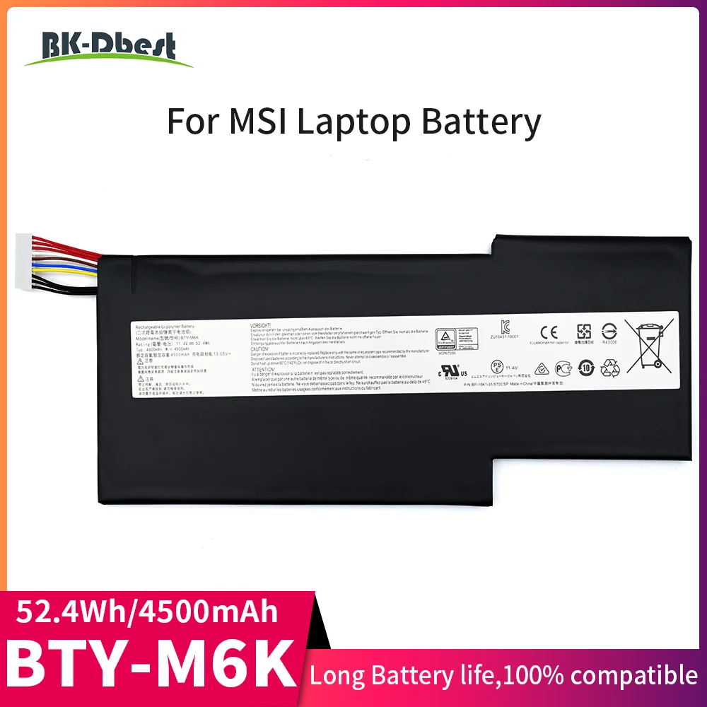 

BK-Dbest BTY-M6K Laptop Battery For MSI MS-16K3 MS-17B4 GF63 MS-16R1 16R3 GF75 GS63VR 7RG GS73 11.4V 52.4Wh