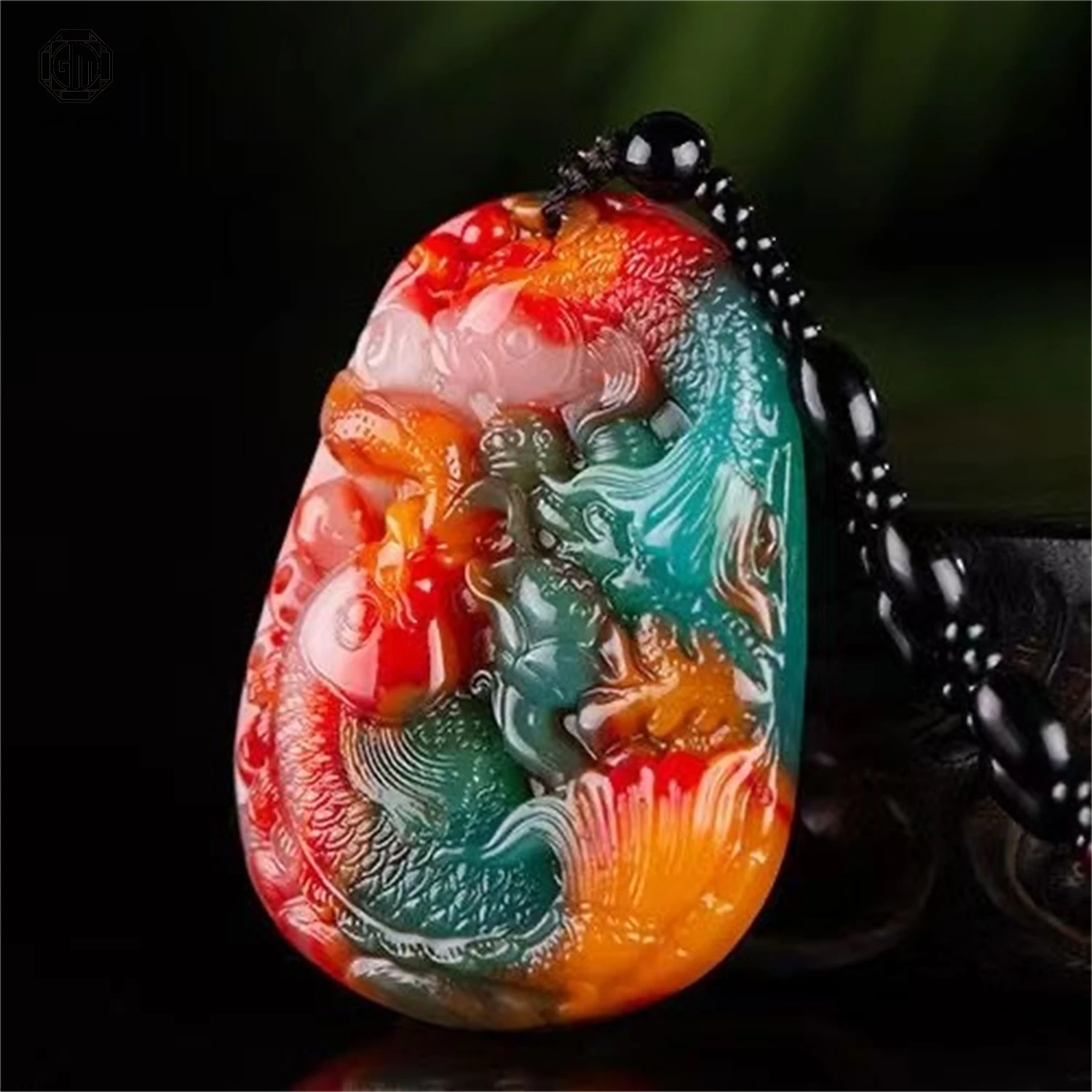 

Натуральный нефритовый кулон из Синьцзяна Хэтянь с двумя рыбами, разноцветный, традиционная резьба, символ изобилия, унисекс, для мужчин и женщин