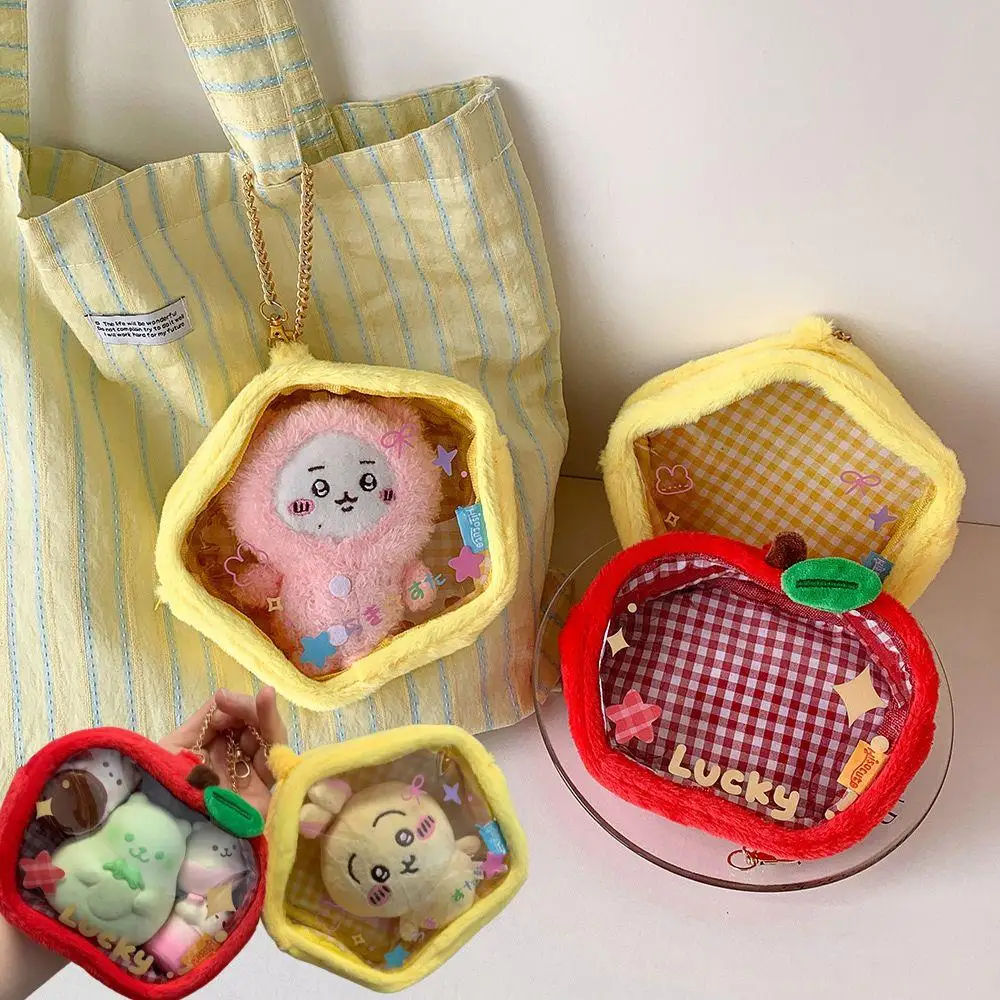 

Fahion Korean Doll Backpack For Kids/Girl's Storage Cute Transparent PVC Doll Storage Bag Outdoor Bag Keychain Mystery Doll Box