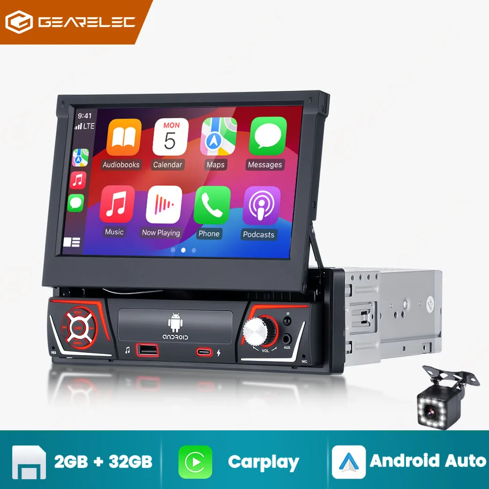 1 Din Car Stereo Android 12 audio Radio Bluetooth 1 DIN 7