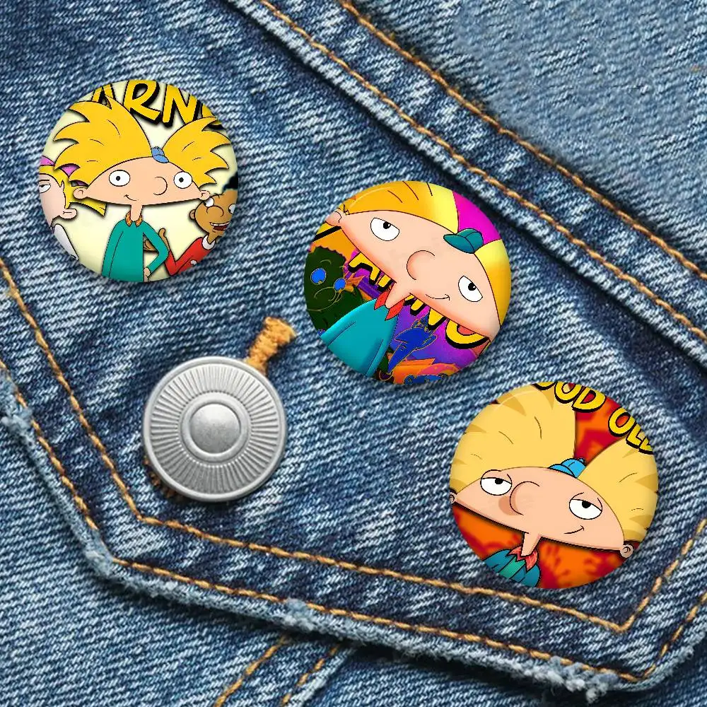 Cartoon Hey A-Arnold Cool New  Brooches Soft Button Pin Funny Silly Gnarpy on A Skateboard Meme Badge Gamer Collection Gifts