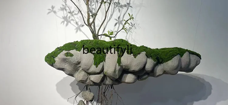 Suspension Landscape Simulation Green Plant Rockery Stone New Chinese Window Shopping Mall Hanging Decoration