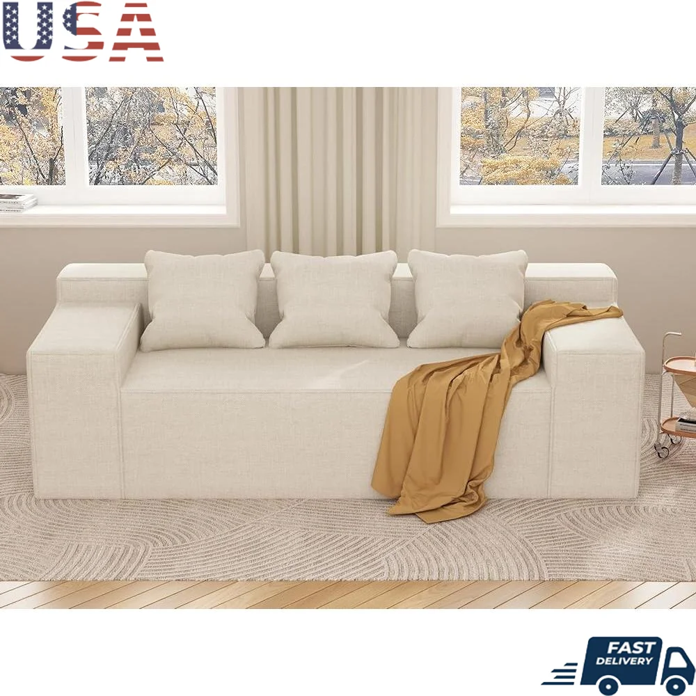 Modern 3-Seater Sofa Modular Couch No Assembly Needed Comfy Living Room Furniture Pet-Friendly Scratch Resistant Includes 3