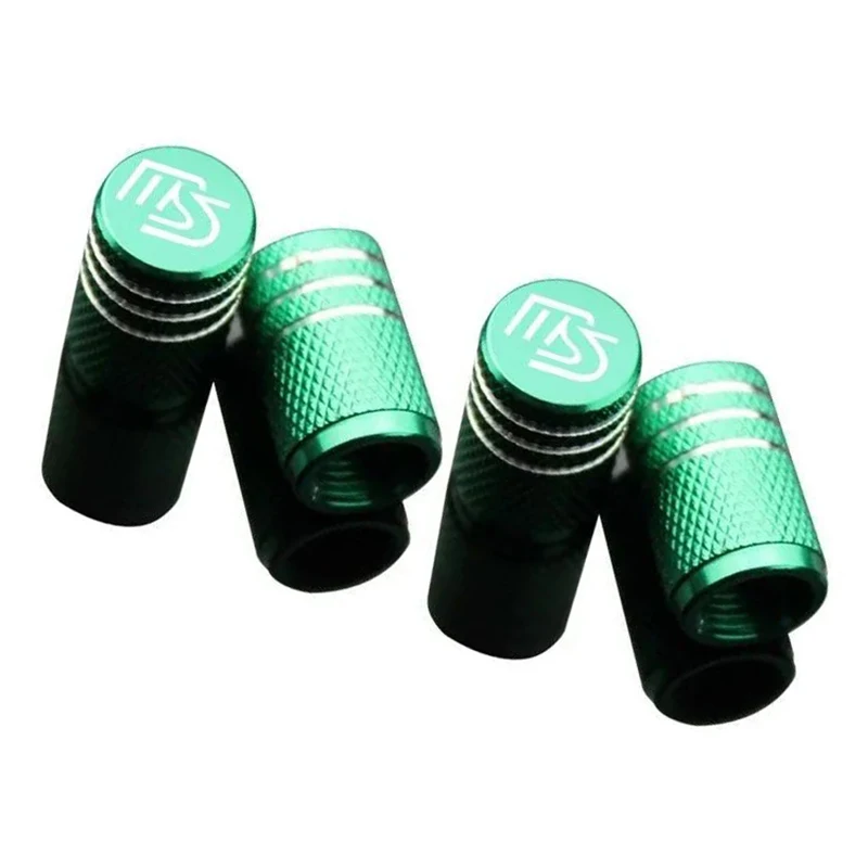 

One Set (4pcs)3 CX-5 MX-5 Car Accessories MS Green Logo Car Wheel Air Valve Tire Cap Stem Cover