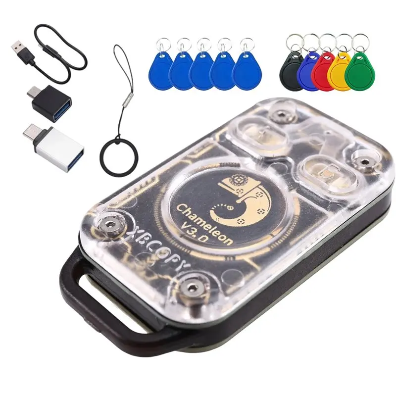 

AA84 Chameleon V3.0 Duplicator RFID Smart Chip Emulator Reader+ 5XUID/CUID Keychain ID IC 125K 13.56M Card Tag Copier Copyer