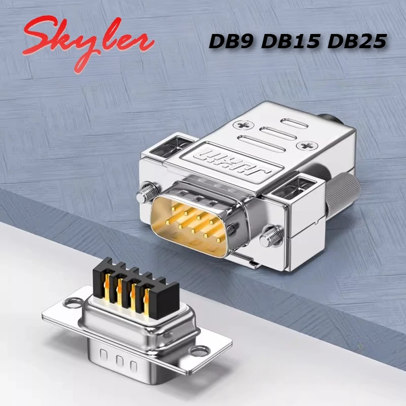 Conector Serial RS232 DB25 DB15 DB9, Terminal de Acero Inoxidable Industrial D-USB, Chapado en Oro, 9, 15, 25 Pines, Macho y Hembra, para Soldar
