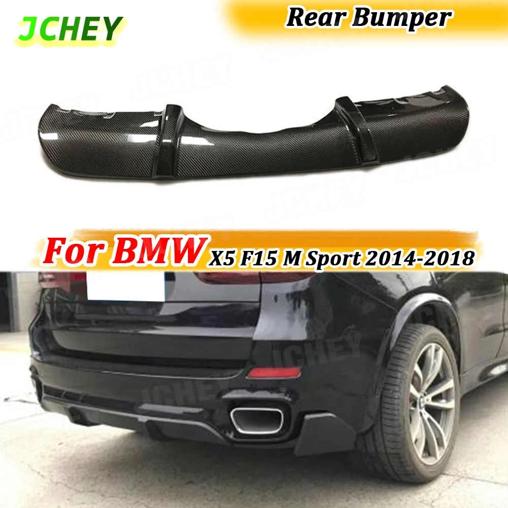 

For BMW X5 F15 M Sport 2014-2018 Rear Bumper Lip Diffuser With Splitters Spoiler Carbon Fiber M Style FRP Body Kits Styling