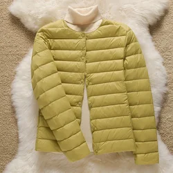 2023 New Women Liner Puffer Jackets Autumn Winter Ultra Lightweight Packable White Duck Down Female Warm Korean Slim Coat