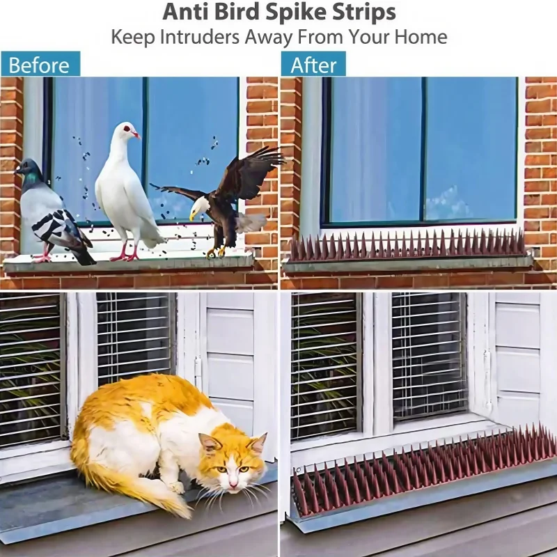 12-teiliges Set aus Kunststoff-Vogel- und Katzenabwehrvorrichtungen, humanes Mittel zur Insektenabwehr, benötigt weder Strom noch Batterien, Länge 16,9 cm, geeignet für den Einsatz im Freien. – Detail 5