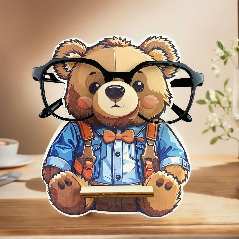 Cartoon Eyeglasses Holder Stand Animal Handmade Glasses Storage Rack Cute Wooden Spectacle Display Rack for Men Women Adults