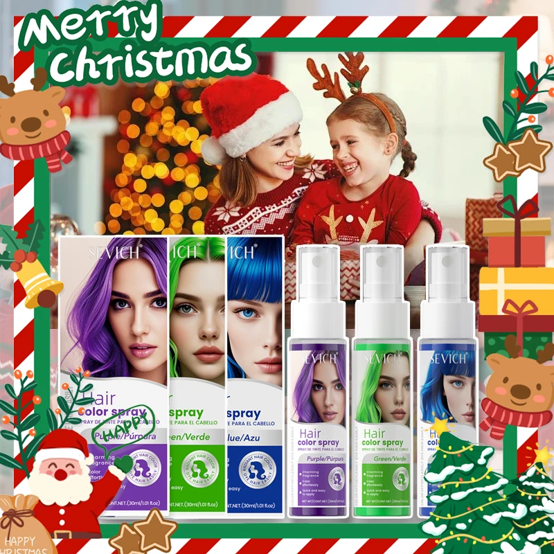 

Краска для волос, спрей, временная краска для волос, спрей для девочек, детей и взрослых, моющаяся краска для волос, макияж, Рождество, день рождения, косплей, окрашивание