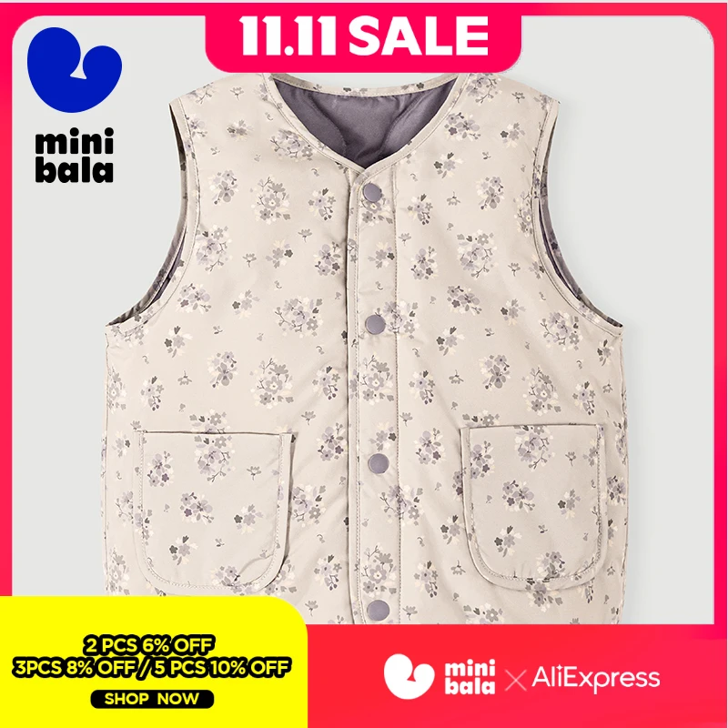 

Детский пуховый жилет Mini Bala, новинка зимы 2024, ветрозащитная, приятная для кожи, теплая куртка без рукавов