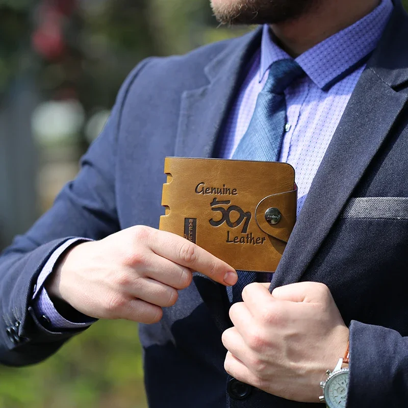 Vintage Hollow Out Male Money Bag Hasp Leather Wallet Men Clutch Purse Slim Card Holder Men Wallets Coin Pocket W014