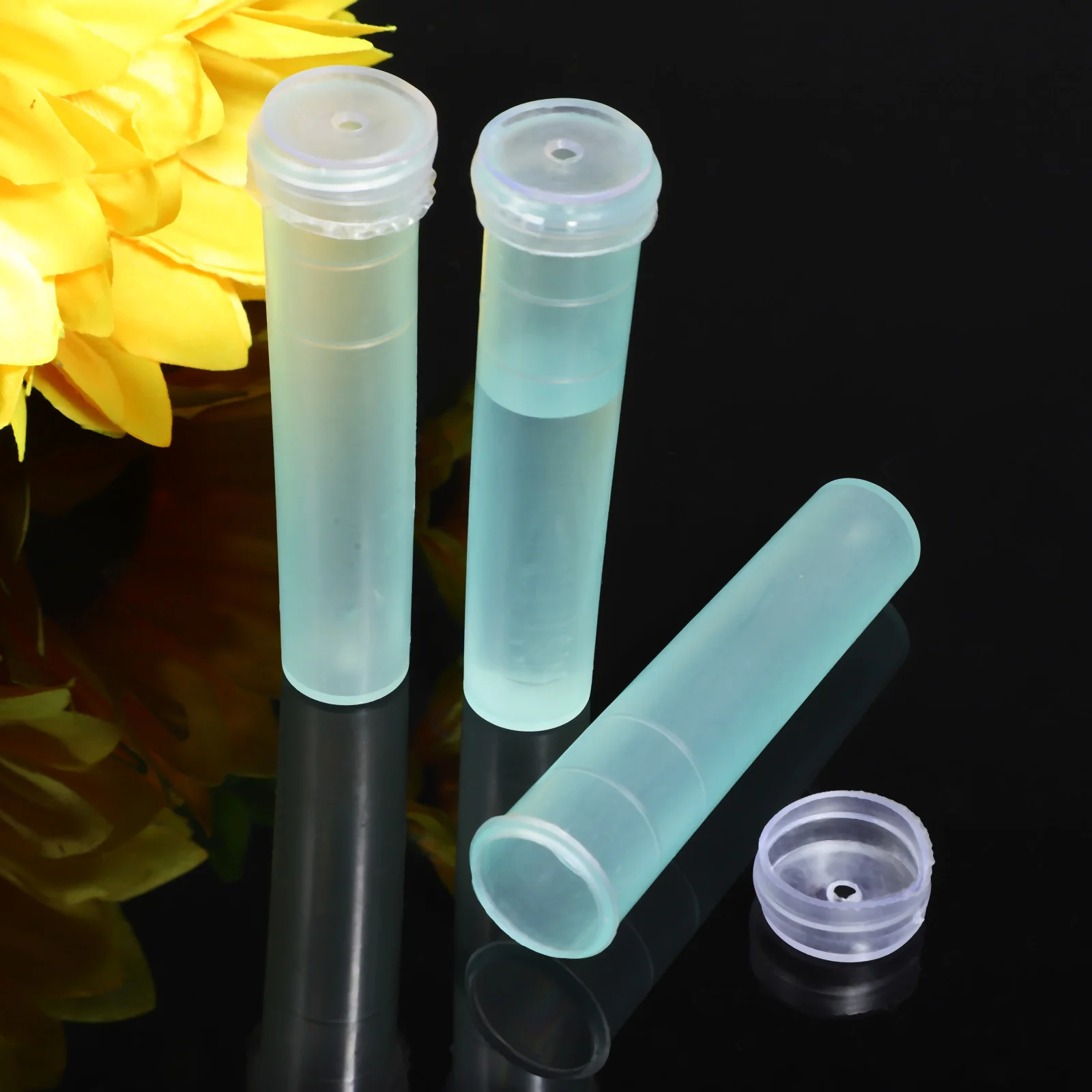

100pcs Flower Water Storage Tubes Clear Plastic Floral Test Caps Reusable Seal Soft Silicone Nutrient Fresh Keeping Orchid