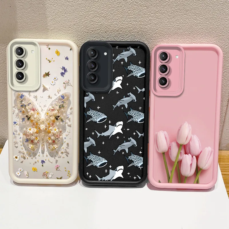 Shockproof Case For Samsung Galaxy S21 5G S21+ 5G S20 Phone Cases Samsung S20 FE 5G Flower Print Silicone Protective Back Cover