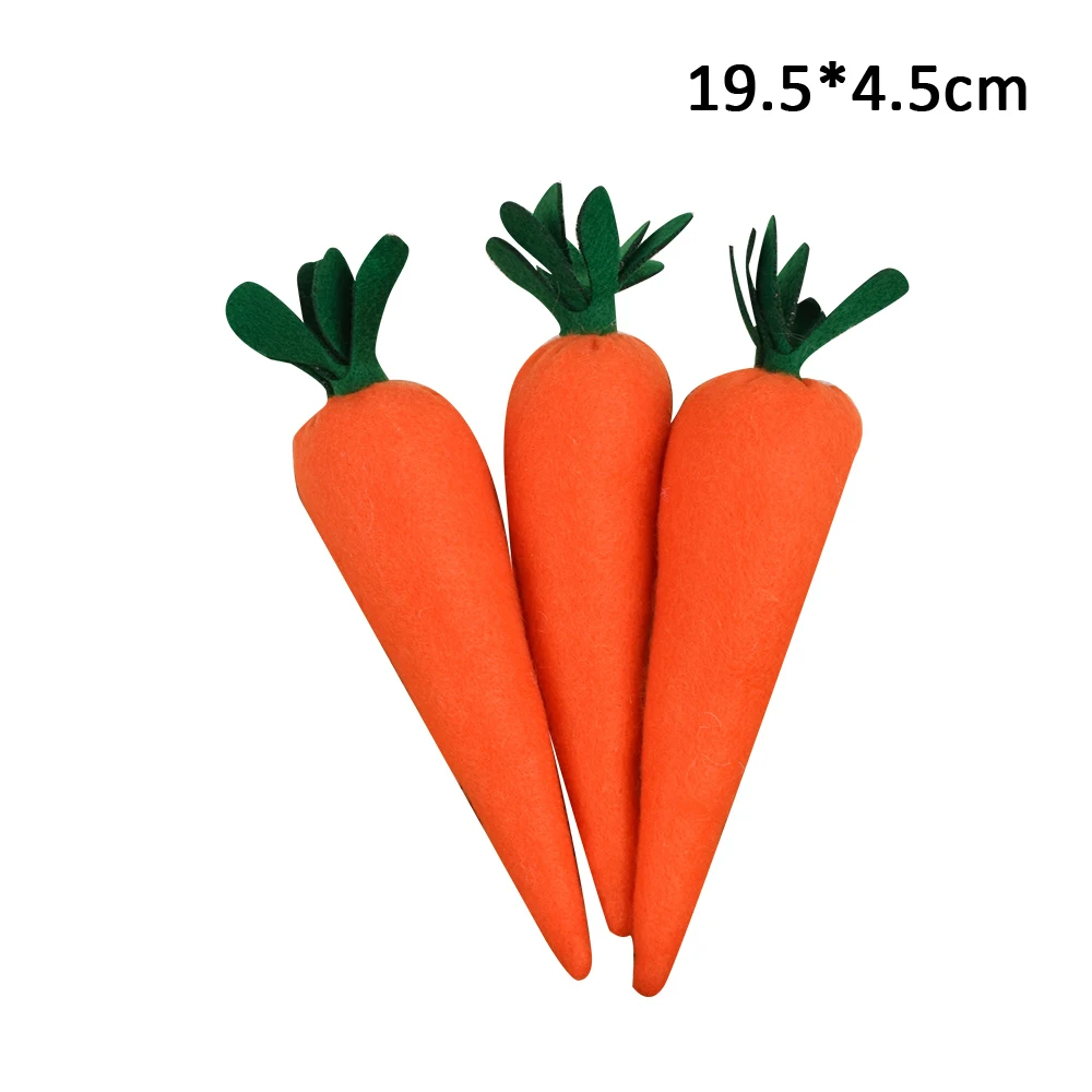 3PCS Fabric Easter Carrots Ornaments for Easter DIY Party Hanging Home Decor Kids Easter Party Crafts Decoration Supplies