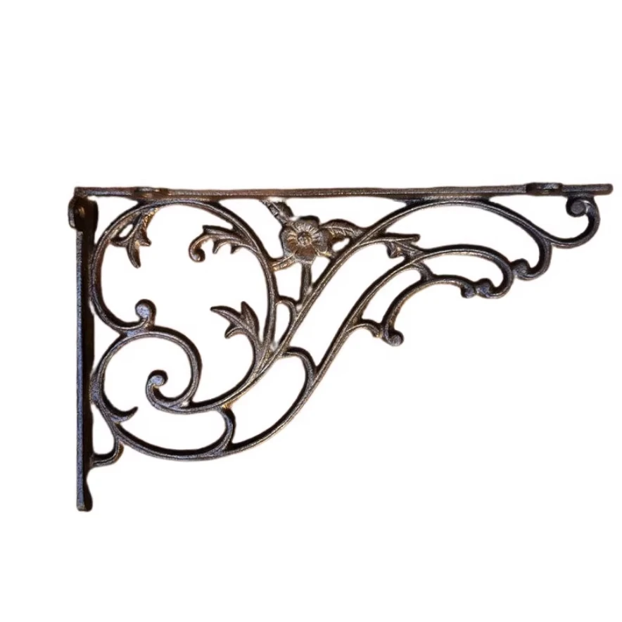 2 Pcs Vintage Antique Vine Cast Iron Decorative Shelf Brackets