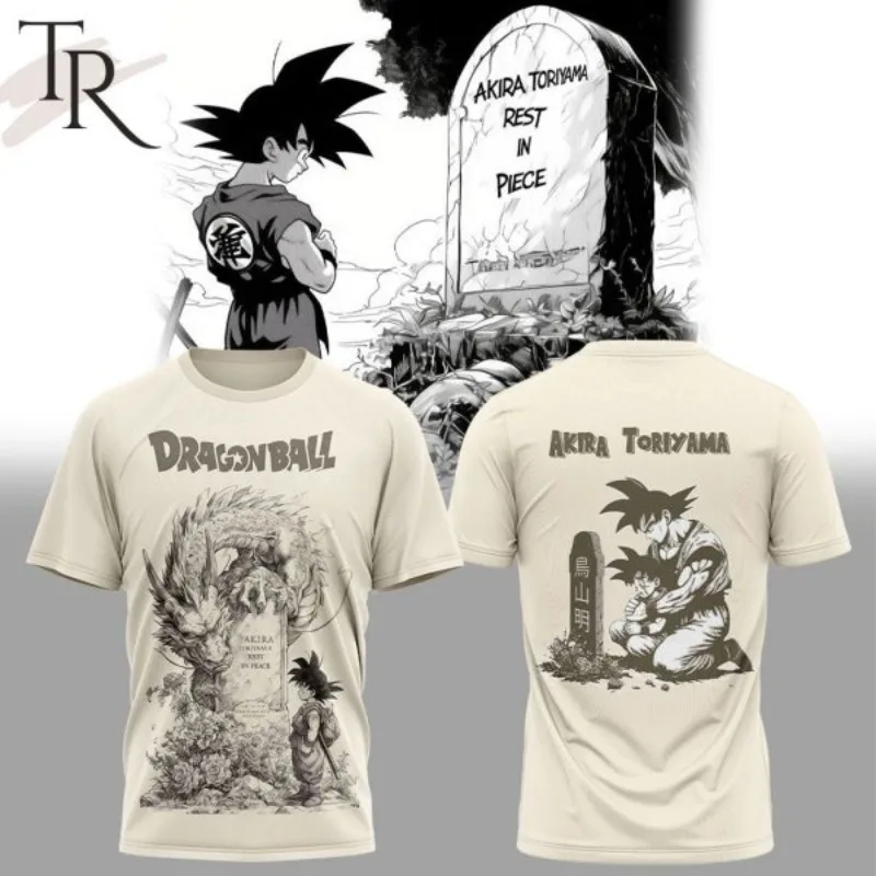 Dragon Ball 40 aniversario Toriyama Akira Signature camiseta para hombres y mujeres deportes al aire libre ocio moda