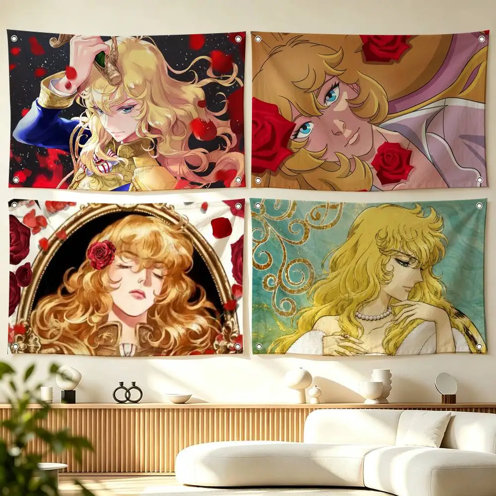 T-The Rose of Versailles Anime  Flags for Bedrooms Home Decor Items Outdoor Decors Garage Decoration Flaga